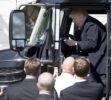 Trump in a truck